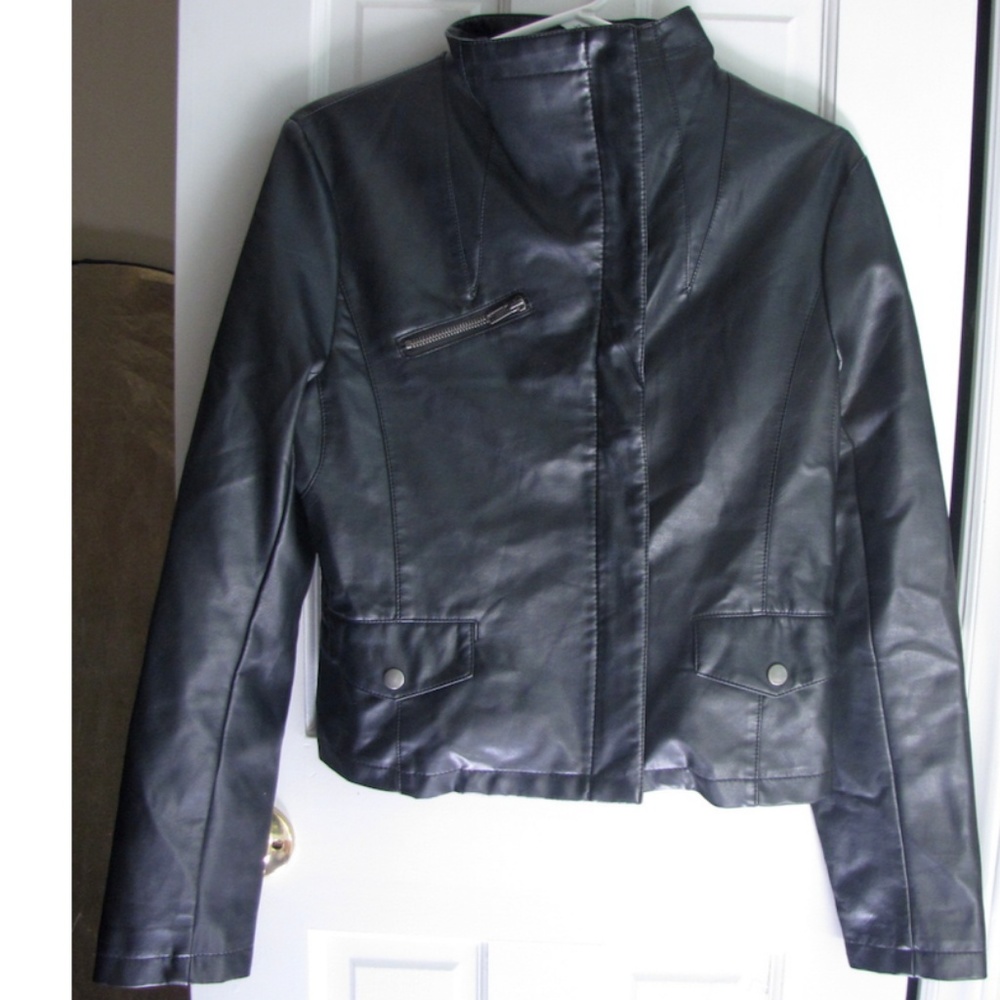 Stylish faux-leather jacket